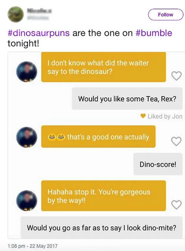 Dinosaur puns opening line