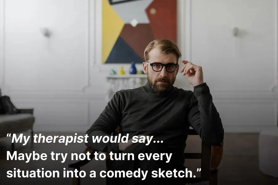Therapist sitting on a chair