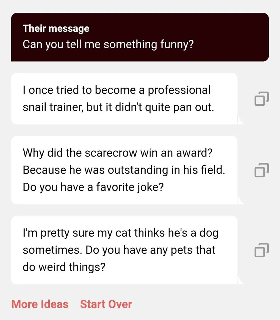 funny hinge messages generated by yourmove chat assistant