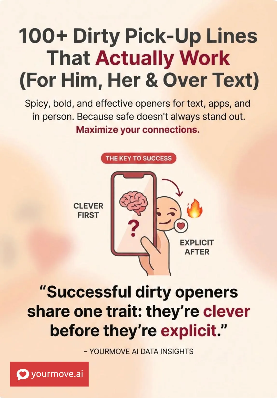 Infographic of 100+ Dirty Pick-Up Lines That Actually Work (For Him, Her & Over Text)