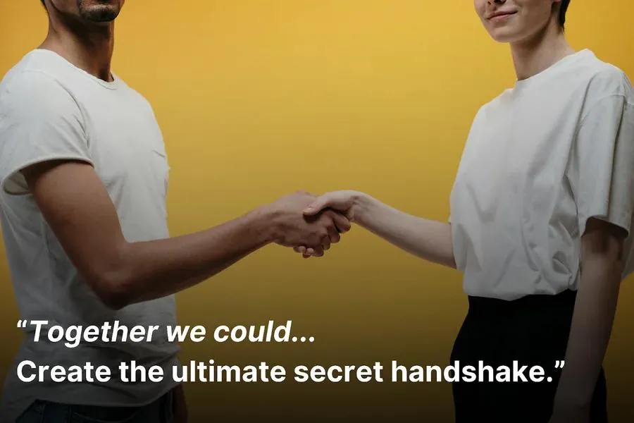 Man and woman shaking hands