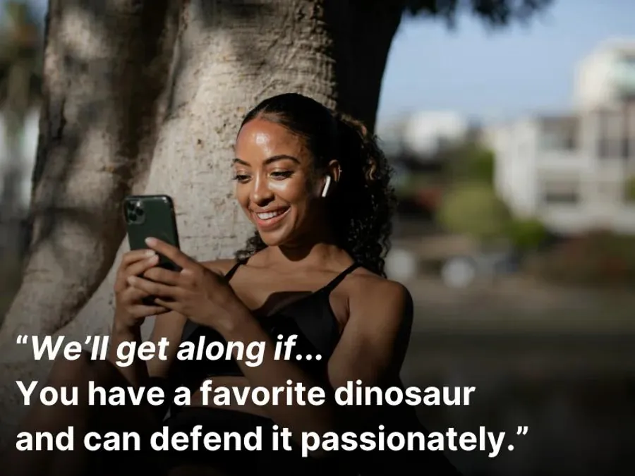 Woman smiling while texting
