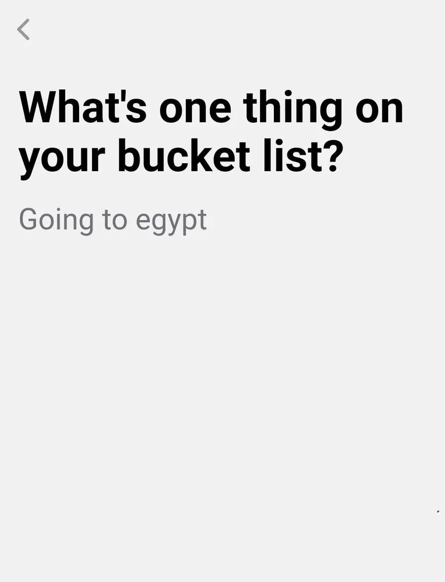 Screenshot of YourMove AI's Profile Writer showing one of the questions made to users.